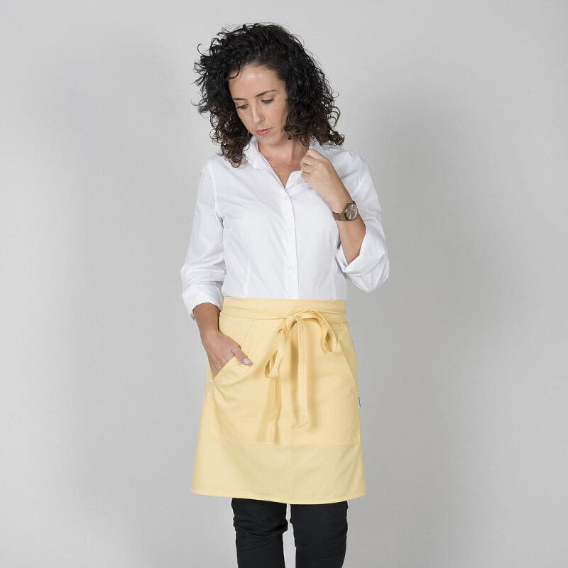 

Delantal de cocina corto sin peto con bolsillo central GARY'S | Vainilla