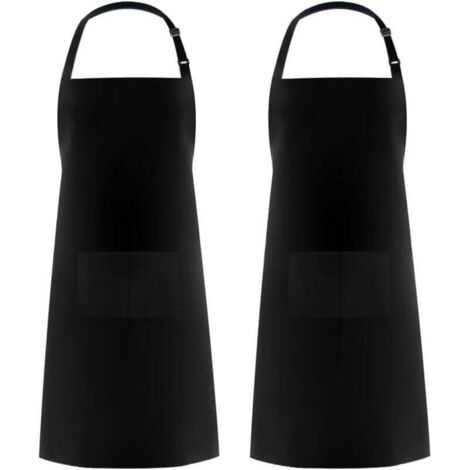 Delantales de cocina (paquete de 2) para hombres y mujeres, porta utensilios de cocina con 2 bolsillos para asar, delantal de jardinería ajustable para adultos.