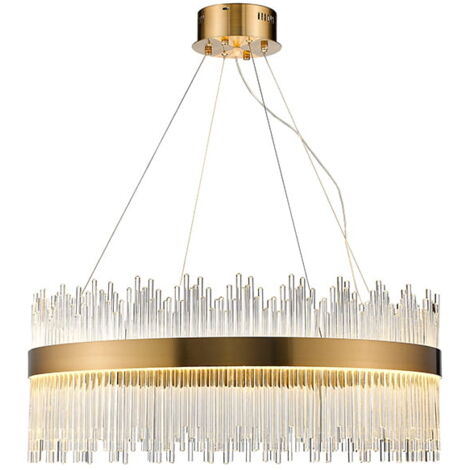 Delhi Crystal Rods - Lampadario 600x260 mm, LED 35W, Ottone
