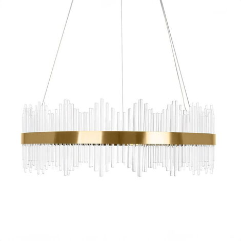 Delhi Crystal Rods - Lampadario 800x260 mm, LED 55W, Ottone