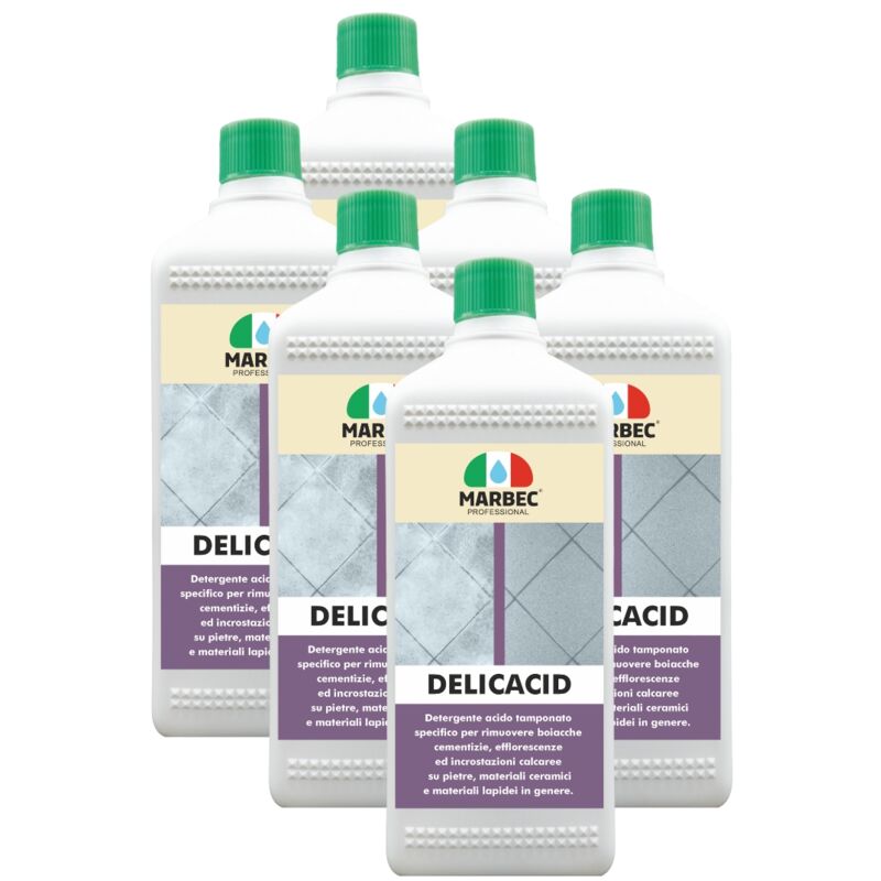 Delicacid 1LTX6PZ Acido tamponato delicato specifico per pietre, ceramica e materiali lapidei anche delicati - Marbec