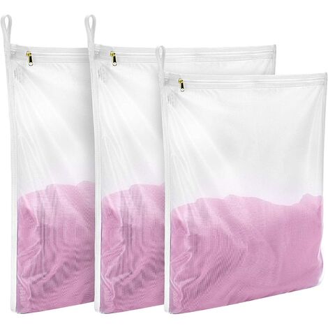 Delicates Laundry Bags, Fine Mesh Wash Bag for Lingerie, Underwear, Bra, Silk, Socks with Hanging Loop (3 set(1S,2M))