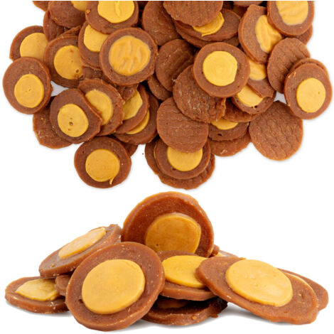 Delicatezza, snack per cani Bastoncini di coniglio al formaggio gusto Hau&Miau 500g