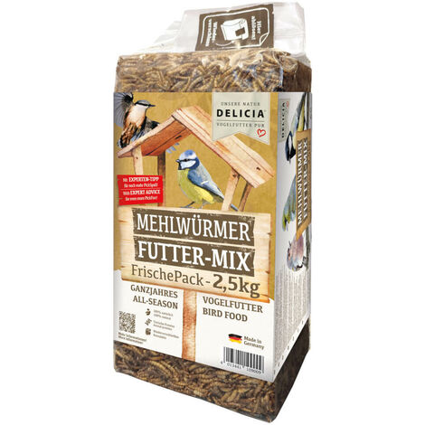 DELICIA® Mehlwürmer Futter-Mix 2,5 kg Gartenvögel Vogelfutter Nahrzungsergänzung