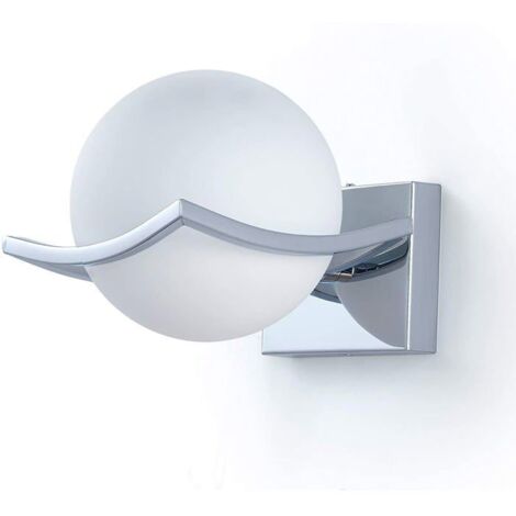 DELIPOP Appliques Murales Industrielles E27 Lampe Murale Intérieur avec abat-jour boule en verre blanc laiteux pour Salon Chambre