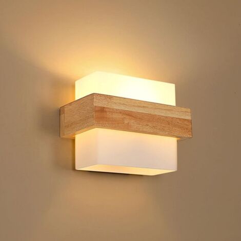 DELIPOP Lampe Murale en Bois - Style Rustique et Industriel - Support Ampoule Jusqu'à 60W - Idéale pour Entrée et Salon