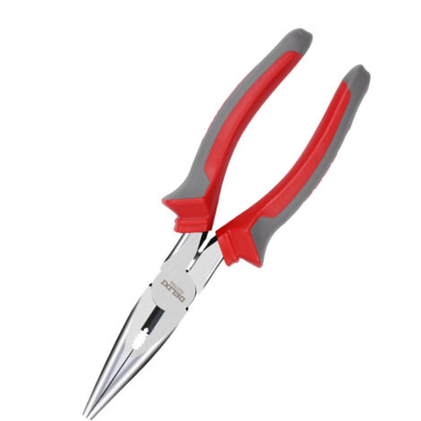 DELIXI 6" (160mm) Präzisions-Spitzzange – Multifunktions-Elektrikerzange mit Seitenschneider & Drahtabisolierer  Hochleistungs-Kohlenstoffstahl  Ergonomische Griffe  Ideal für Elektroinstallationen