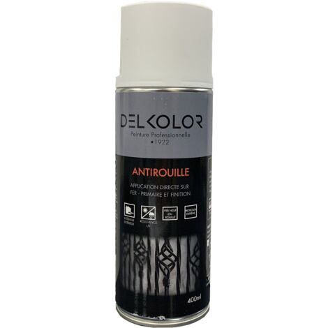 Delkolor Peinture antirouille en aérosol 400 ml Couleur: BLANC