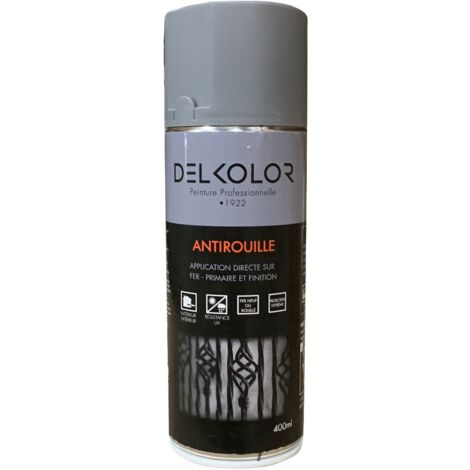Delkolor Peinture Antirouille en Aérosol - 400ml  Couleur: GRIS