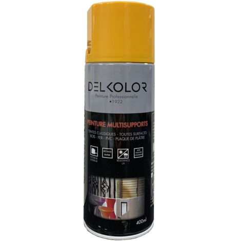 Delkolor Peinture en Aérosol - Couleurs RAL - 400ml  Couleur: RAL 1028 JAUNE MELON