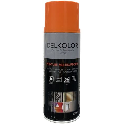 Delkolor Peinture en Aérosol - Couleurs RAL - 400ml Couleur: RAL 2004 ORANGE PUR