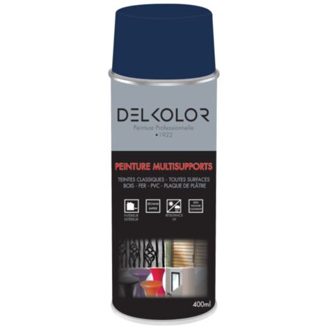 Delkolor Peinture en Aérosol - Couleurs RAL - 400ml Couleur: RAL 5013 BLEU COLBAT