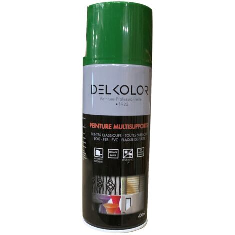 Delkolor Peinture en Aérosol - Couleurs RAL - 400ml Couleur: RAL 6002 VERT FEUILLAGE