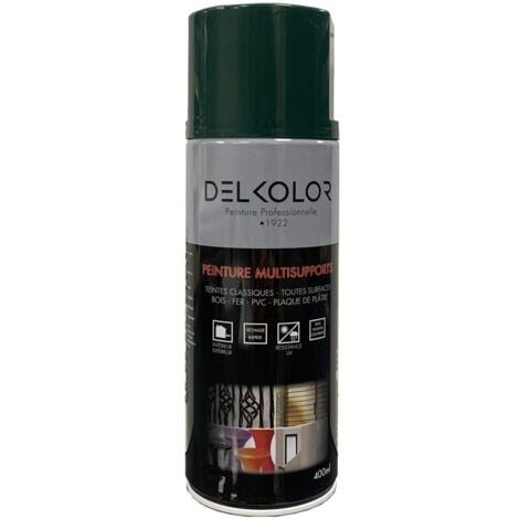 Delkolor Peinture en Aérosol - Couleurs RAL - 400ml  Couleur: RAL 6005 VERT MOUSSE