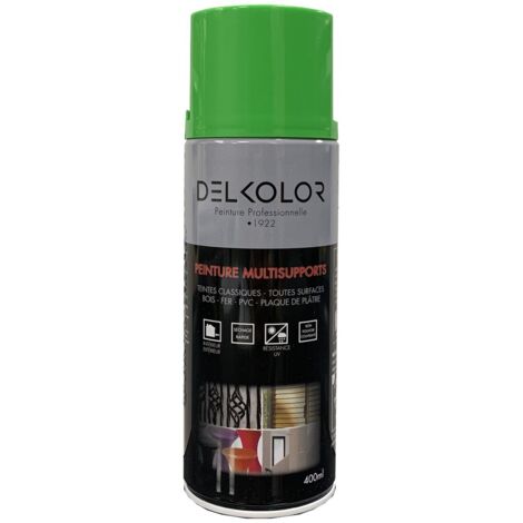 Delkolor Peinture en Aérosol - Couleurs RAL - 400ml  Couleur: RAL 6018 VERT JAUNE