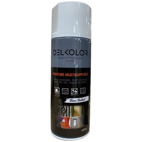 Delkolor Peinture en Aérosol - Couleurs RAL - 400ml  Couleur: RAL 9010 BLANC PUR MAT