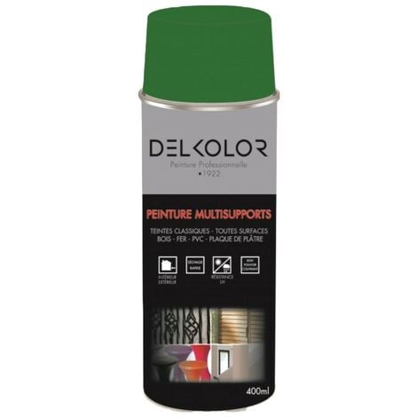 Delkolor Peinture en Aérosol - Couleurs RAL - 400ml  Finition: Brillant - Couleur: RAL 6029 Vert menthe
