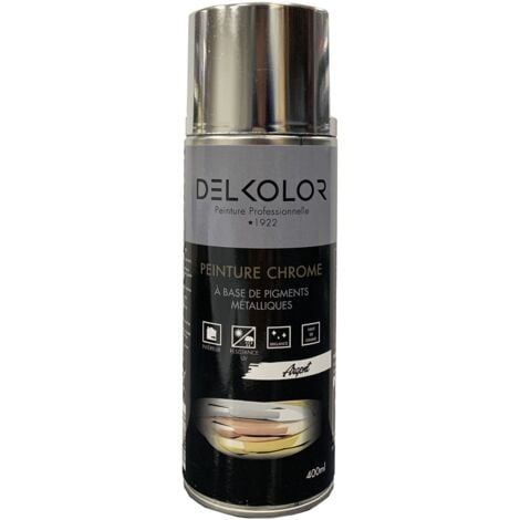 Delkolor Peinture en Aérosol Effet Chromé - 400ml Couleur: ARGENT