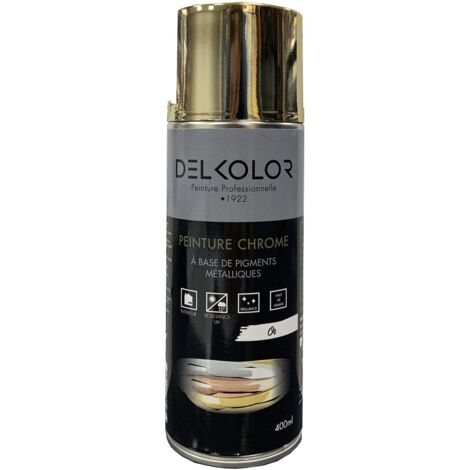 Delkolor Peinture en Aérosol Effet Chromé - 400ml Couleur: OR