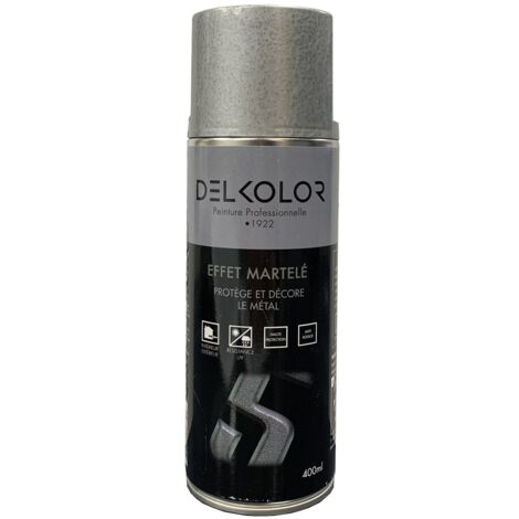 Delkolor Peinture en Aérosol Effet Martelé - 400ml Couleur: ARGENT