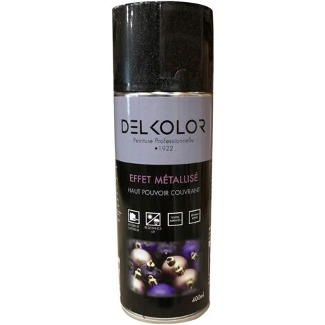 Delkolor Peinture en Aérosol Effet Métallisé - 400ml  Couleur: NOIR