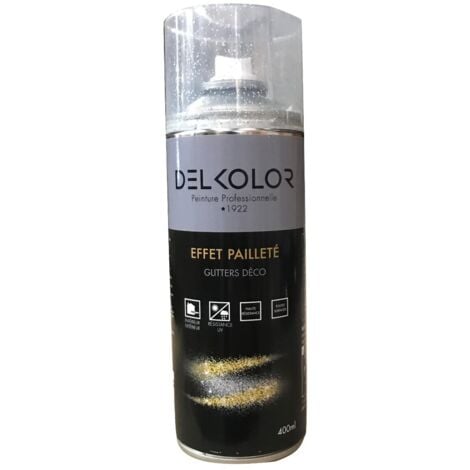 Delkolor Peinture en Aérosol Effet Pailleté 400ml  Couleur: ARGENT