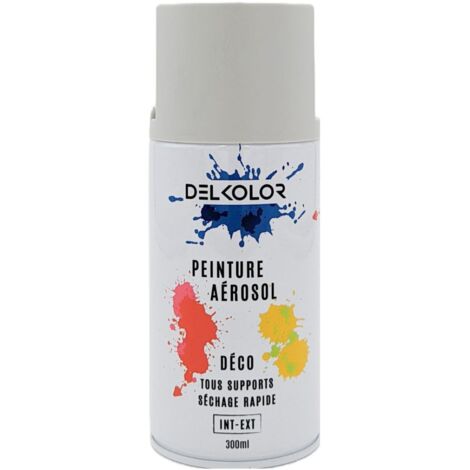 Delkolor Peinture en Aérosol Tous Supports - 300ml Couleur: RAL 7035 GRIS CLAIR - Conditionnement: 300ml
