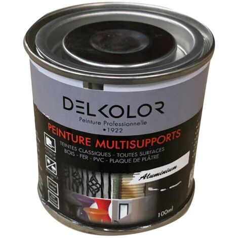 Delkolor Peinture Multisupports Couleurs RAL - 100 ml Couleur: RAL 9006 ALUMINIUM BLANC