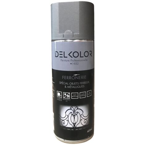 Delkolor Peinture spéciale ferronnerie en aérosol 400 ml Couleur: GRIS