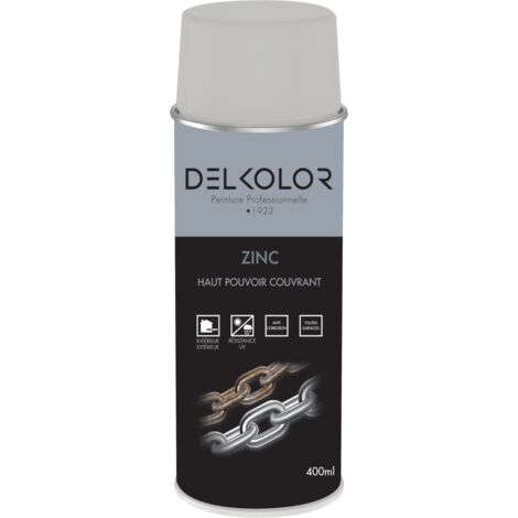 Delkolor Peinture spéciale Zinc en aérosol 400 ml