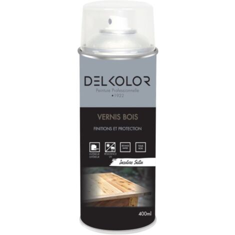 Delkolor Vernis Spécial Bois Incolore en Aérosol - 400ml Couleur: INCOLORE SATIN
