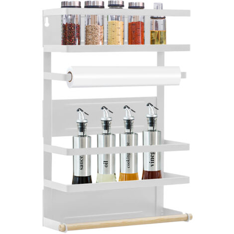 Dello scaffale di stoccaggio del frigorifero della cucina dello scaffale a 5 livelli,Carico 30kg,30×12×46cm,Bianco