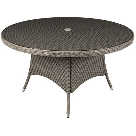 Dellonda Chester Rattan Wicker Outdoor Dining Table with Tempered Glass DG67