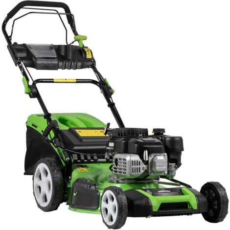 Dellonda DG101 Self-Propelled Petrol Lawnmower Grass Cutter with Height Adjustment & Grass Bag 144cc 18""/46cm 4-Stroke Engine
