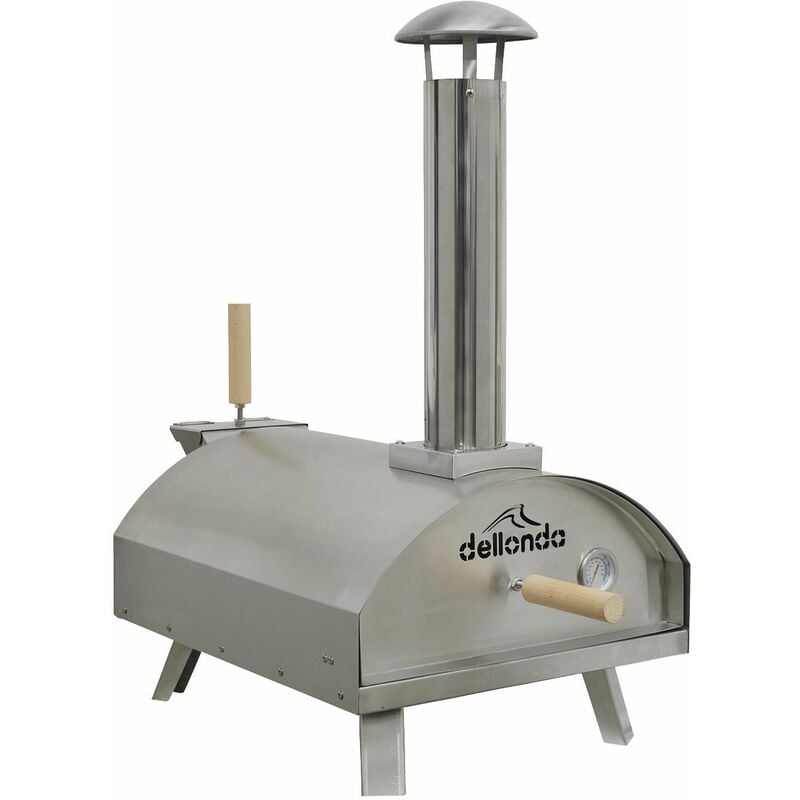 Dellonda 14'' Portable Wood Fired Pizza Smoking Oven Stainless Steel DG11 - Sealey