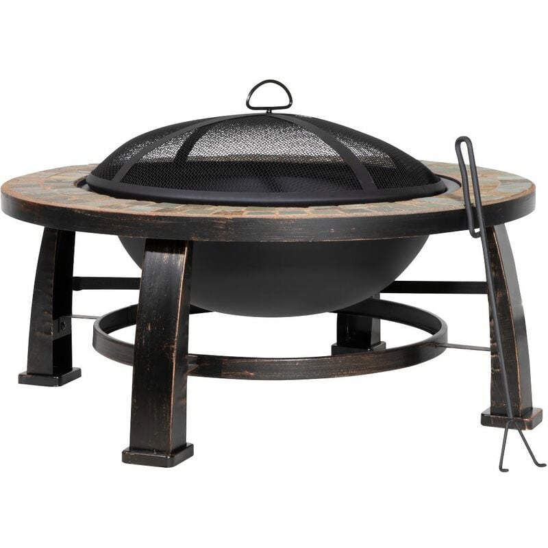 Sealey - Dellonda 30'' Deluxe Traditional Style Fire Pit/Fireplace/Outdoor Heater - Slate DG111