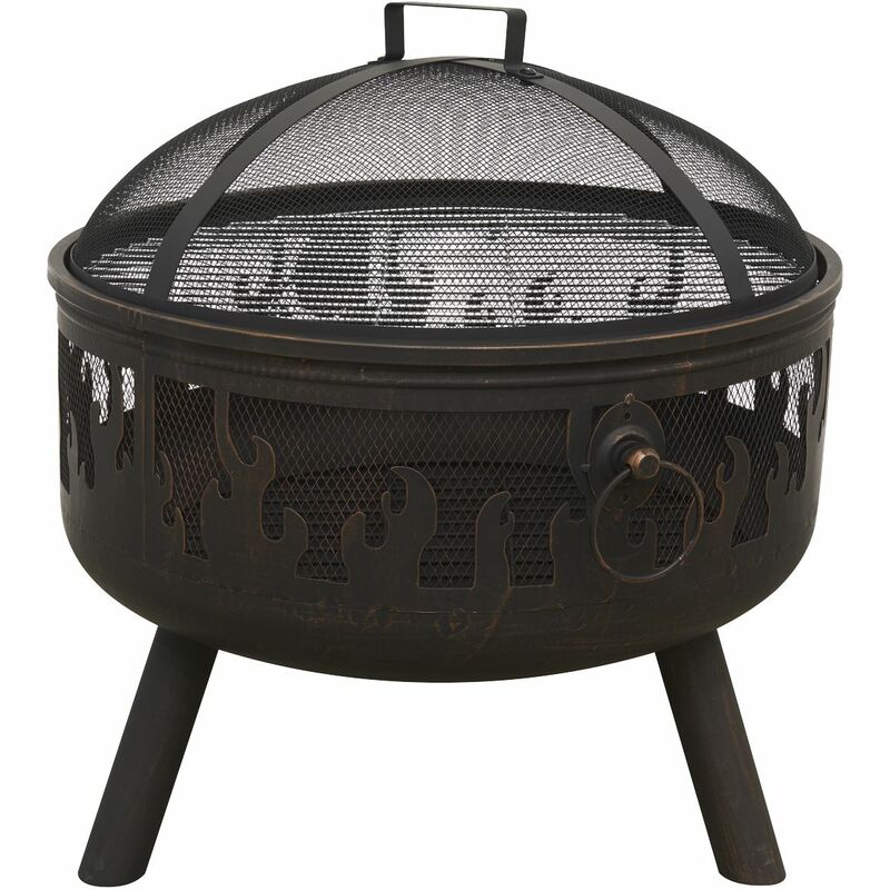 Sealey - Dellonda Deluxe Firepit Fireplace Outdoor Patio Heater, Cooking Grill & Poker DG117