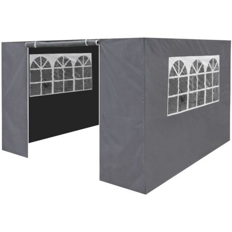 Dellonda DG145 Premium Side Walls/Doors/Windows for Gazebo/Marquee, Fits 2 x 2m Models - Grey