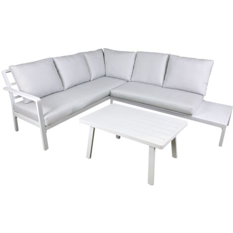 Dellonda DG53 Kyoto Aluminium Outdoor Corner Sofa & Coffee Table Set 3pc