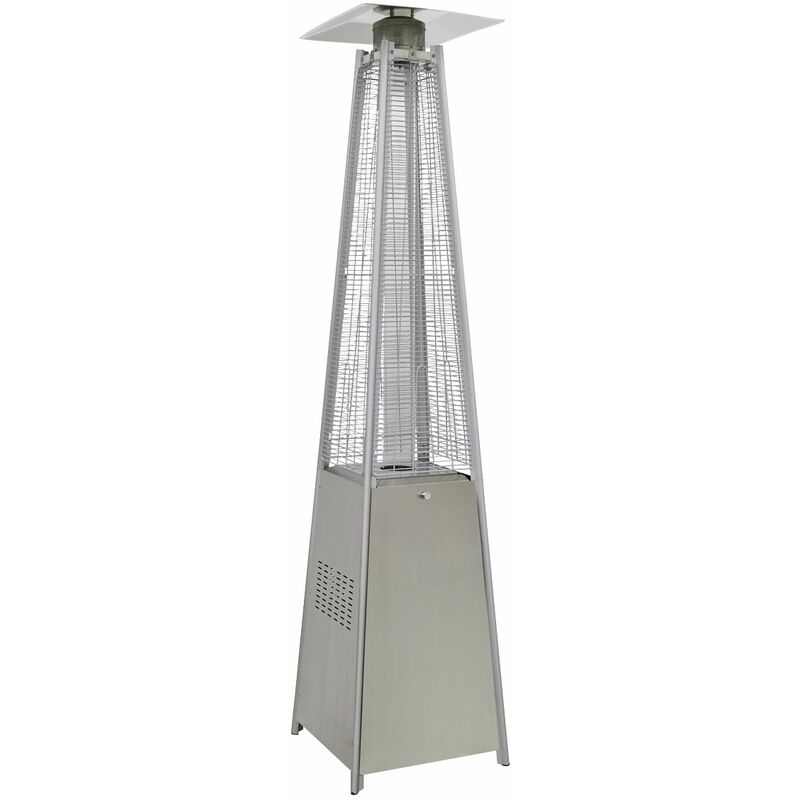 Dellonda 13kW Pyramid Gas Patio Heater 13kW Commercial/Garden Use - Stainless Steel DG99 - Sealey