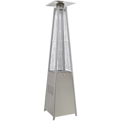 Dellonda DG99 13kW Pyramid Gas Patio Heater 13kW Commercial/Garden Use - Stainless Steel