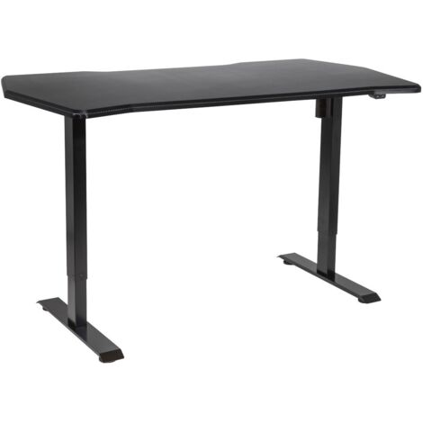 Dellonda DH243 Single Motor Ultra-Quiet Adjustable-Height Electric Sit/Stand Desk - Carbon Fibre Effect Desktop