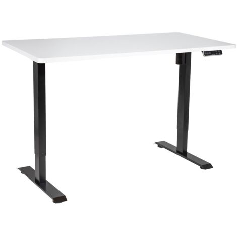 Dellonda DH244 White Electric Height Adjustable Standing Desk with Memory, Quiet, 1400x700mm