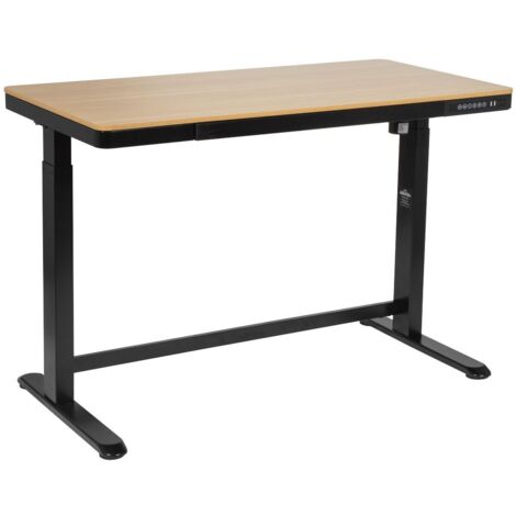 Dellonda DH65 Single Motor Ultra-Quiet Electric Desk with Control Panel, USB Port & Drawer - Oak Desktop