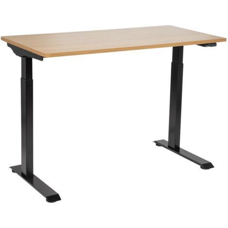 Dellonda DH66 Single Motor Ultra-Quiet Adjustable-Height Electric Sit/Stand Desk - Oak Desktop