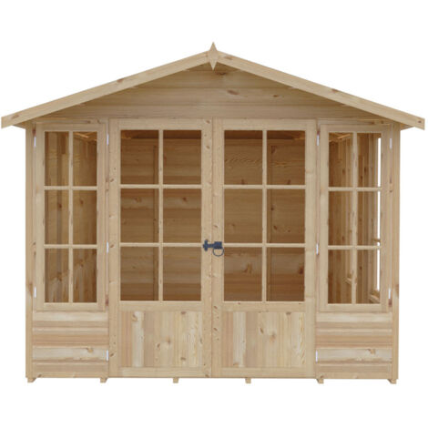 Delmora 8 x 12 Shiplap Summerhouse - Wood - L358.2 x W245.6 x H217.4 cm