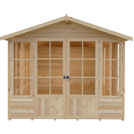 Delmora 8 x 16 Shiplap Summerhouse - Wood - L477.6 x W245.6 x H217.4 cm