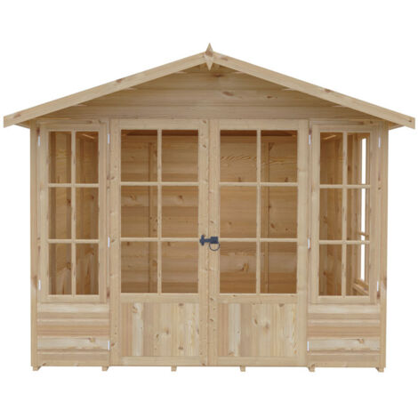 Delmora 8 x 8 Shiplap Summerhouse - Wood - L244.1 x W245.6 x H217.4 cm