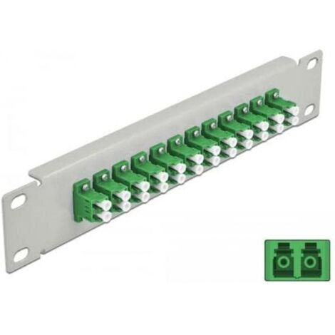 Delock 10 LWL Patchpanel 12 Port LC Duplex grün 1 HE grau