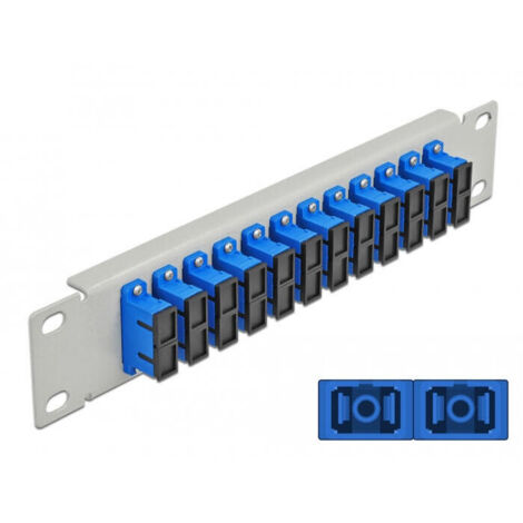 Delock 10 patch panel de fibra Óptica 12 puertos sc duplex azul 1 u gris